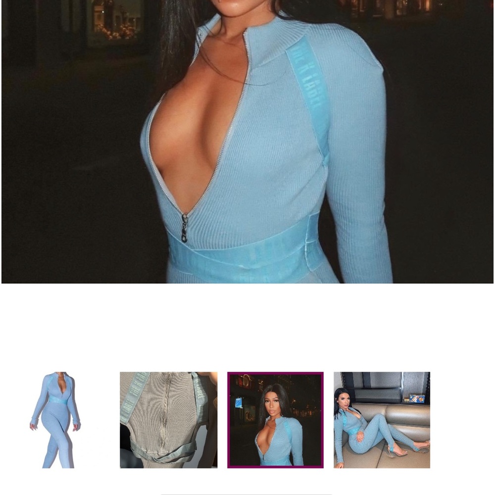 The k label jumpsuit in light blue